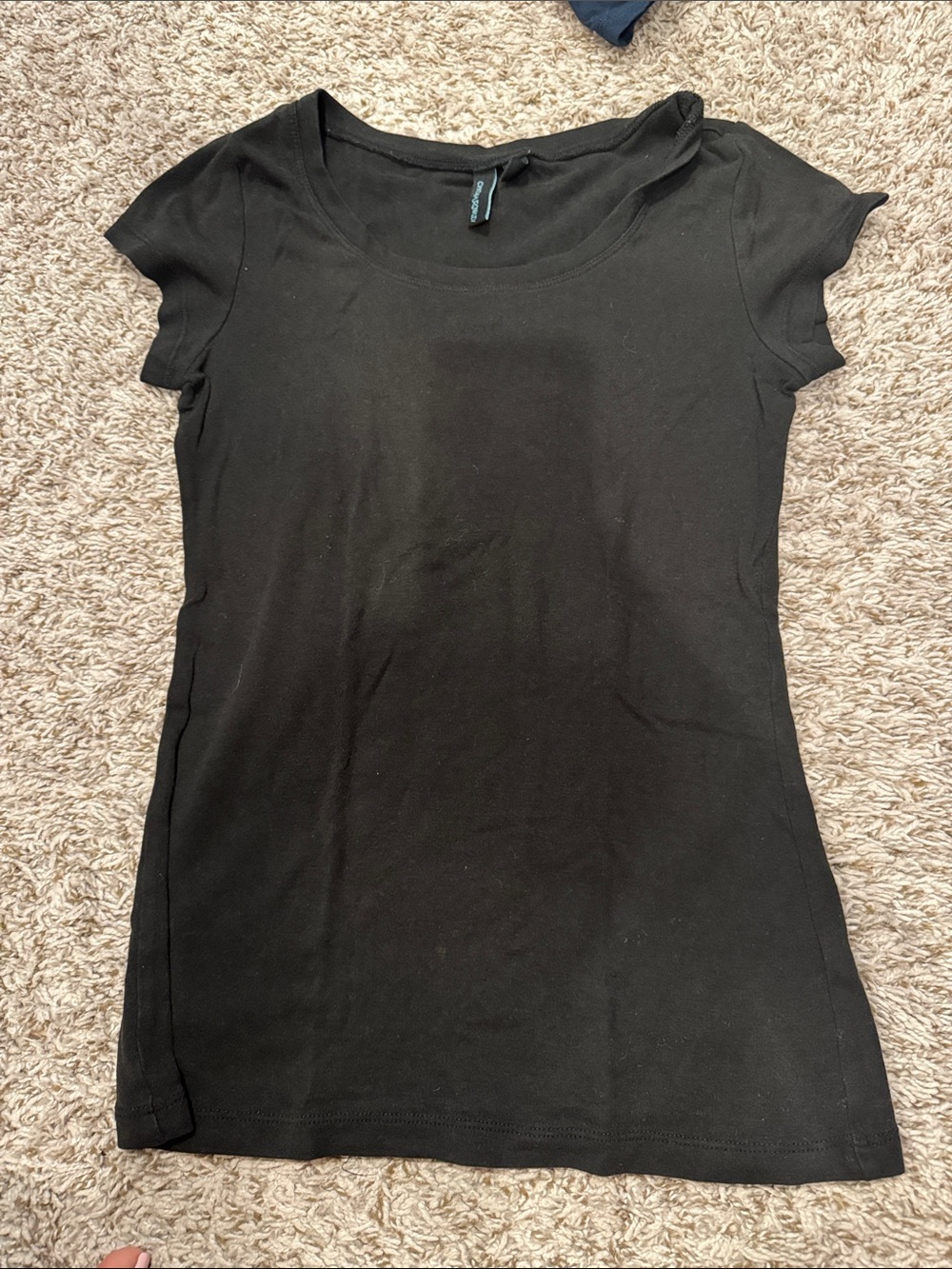 Cynthia Rowley Black Scoop Neck Short Sleeve Tee